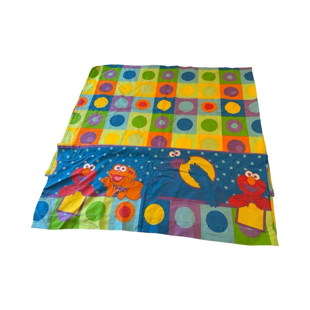 Vintage Sesame Street Twin Sheet Set Elmo Big Bird Cookie Monster Franco 2pc